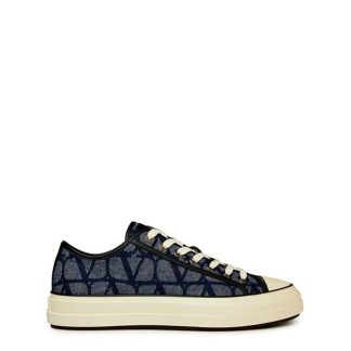 VALENTINO GARAVANI Toile Icongraphe Totaloop Low Trainers Men Low Trainers Denim/Nero for sale