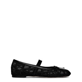 VALENTINO GARAVANI Toile Iconographie Ballerina Flats Women Ballet Pumps Nero for sale