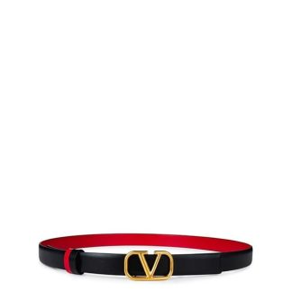 VALENTINO GARAVANI V Logo 2cm Reversible Belt Women Nero/Red 0Sm  for sale