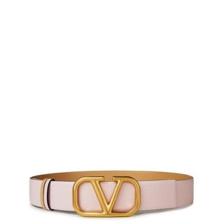 VALENTINO GARAVANI V Logo 4cm Reversible Belt Women Belts Rose/Cappuccino for sale