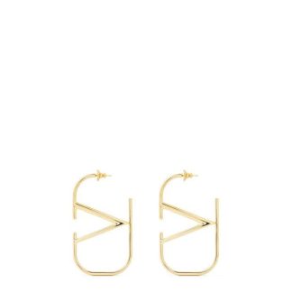 VALENTINO GARAVANI V Logo Hoop Earrings Women Gold Cs4  for sale