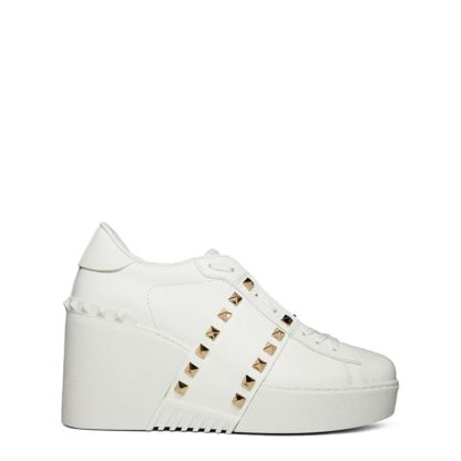 VALENTINO GARAVANI Valentino Open Disco Wedge Women Wedge Trainers Bianco 0BO for sale