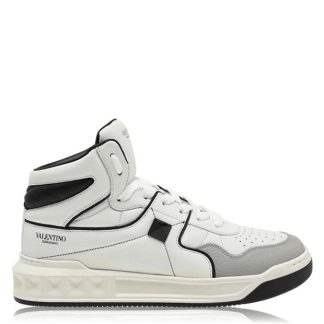 VALENTINO GARAVANI Valentino Roman Stud Hi Top Men Wht/Blk/Gry 0N2  for sale