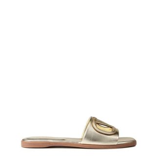 VALENTINO GARAVANI Vlogo Cut-Out Sliders Women Flat Sandals Platino for sale