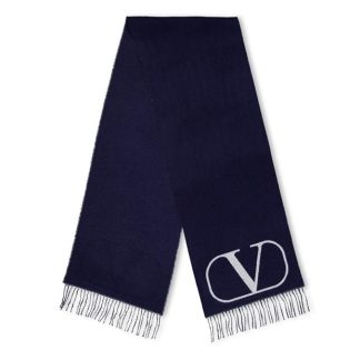 VALENTINO GARAVANI Vlogo Scarf Unisex Navy  for sale