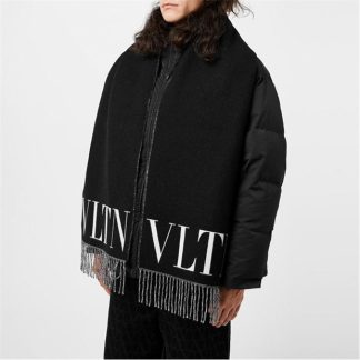 VALENTINO GARAVANI Vltn Jacquard Scarf Unisex Nero/Bianco  for sale