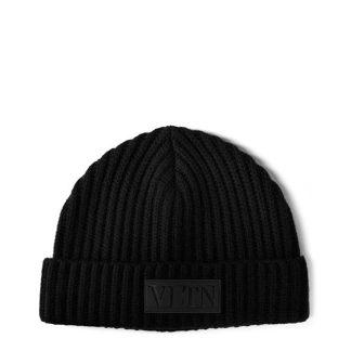 VALENTINO GARAVANI Vltn Ribbed Beanie Unisex Nero/Nero N01  for sale