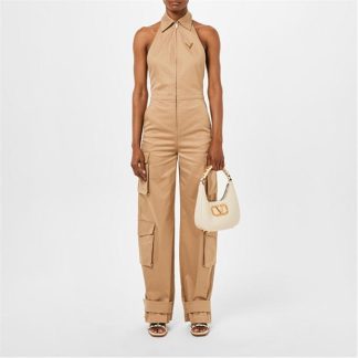 VALENTINO Halterneck Zip Jumpsuit Women Beige  for sale