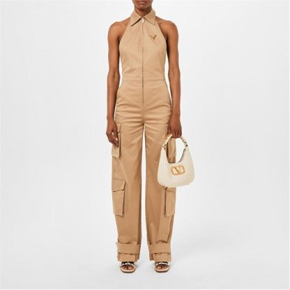 VALENTINO Halterneck Zip Jumpsuit Women Beige  for sale