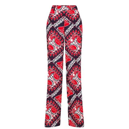 VALENTINO Manifesto Bandana Trousers Women Rosso 01N  for sale