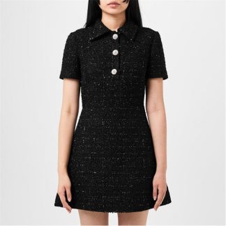 VALENTINO Metallic Tweed Mini Dress Women Nero  for sale