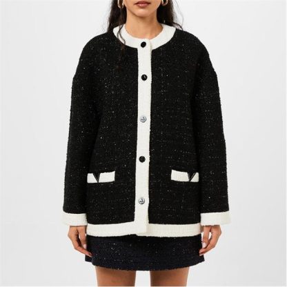 VALENTINO Oversized Tweed Coat Women Nero  for sale