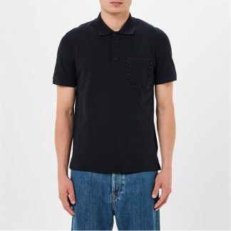 VALENTINO Rock Stud Polo-Shirt Men Navy  for sale