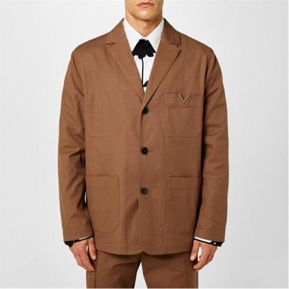 VALENTINO Single Breasted Blazer Men Clay  for sale