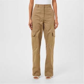 VALENTINO Stretch Canvas Cotton Pants Women Beige  for sale