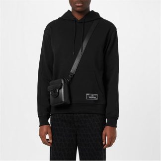 VALENTINO Tailoring Label Hooded Sweatshirt Men Black  for sale