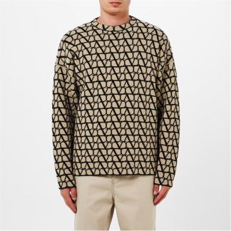 VALENTINO Toile Iconographie Sweatshirt Men Beige/Black  for sale