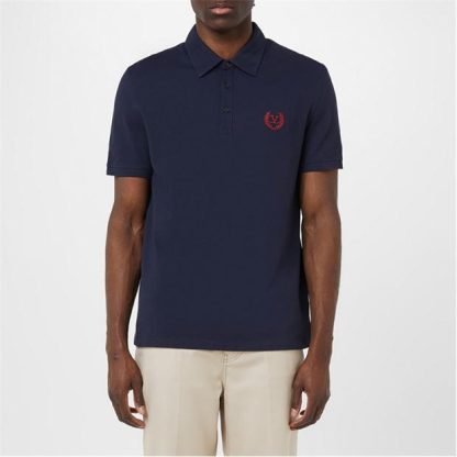 VALENTINO V Logo Short Sleeve Polo Shirt Men Navy 598  for sale