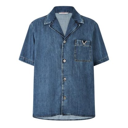 VALENTINO Val Camicia Denim Sn43 Men Blue  for sale