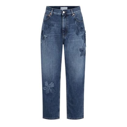 VALENTINO Val Embrdrd Jeans Ld42 Women Med Blue Denim  for sale