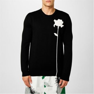 VALENTINO Val Flower Jumper Sn42 Men Nero/Avorio  for sale