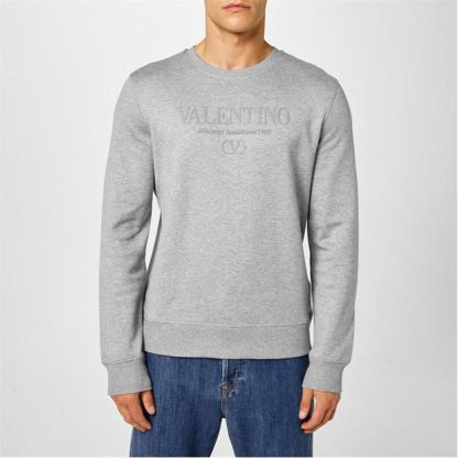 VALENTINO Val Logo Sweat Sn43 Men Grey Melange  for sale