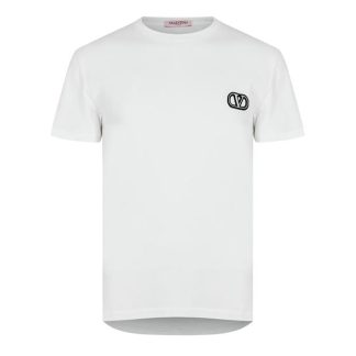 VALENTINO Val Logo Tee Sn44 Men Regular Fit T-Shirts Bianco for sale