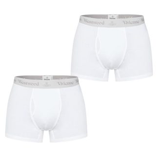 VIVIENNE WESTWOOD 2 Pack Boxers Men Trunks White A401 for sale