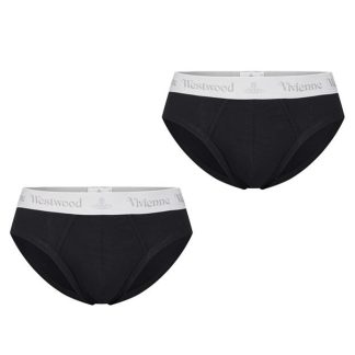 VIVIENNE WESTWOOD 2 Pack Briefs Men Briefs Black N401 for sale