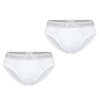 VIVIENNE WESTWOOD 2 Pack Briefs Men Briefs White A401 for sale