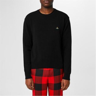 VIVIENNE WESTWOOD Alex Round Neck Jumper Men Jumpers Black for sale