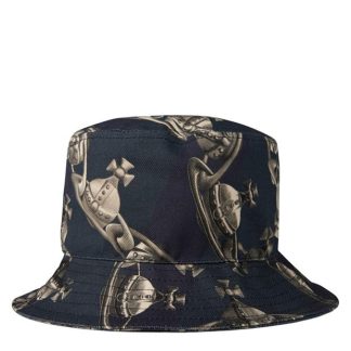 VIVIENNE WESTWOOD All-Over Orb Print Bucket Hat Men Dark Blue  for sale