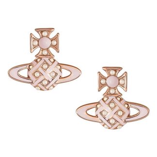 VIVIENNE WESTWOOD Cassie Bas Relief Stud Earrings Women Stud Earrings Pink Gld/Prl for sale