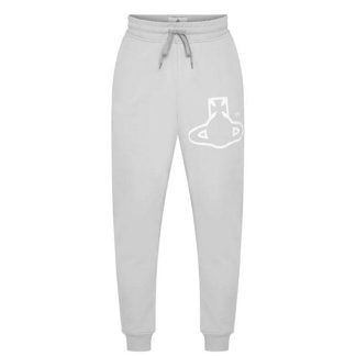 VIVIENNE WESTWOOD Classic Joggers Men Closed Hem Fleece Jogging Bottoms Grey P406 for sale