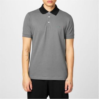 VIVIENNE WESTWOOD Contrasting Collar Polo Shirt Men Short Sleeve Polos Grey/Black for sale