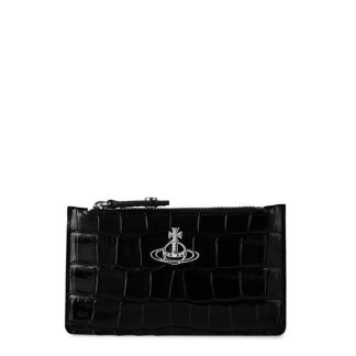 VIVIENNE WESTWOOD Crocodile Slim Long Card Holder Women Black  for sale