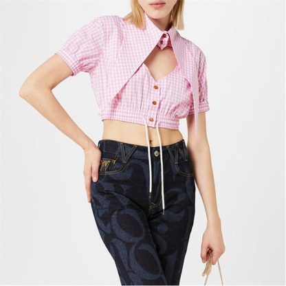 VIVIENNE WESTWOOD Cropped Heart Shirt Women Pink 231  for sale