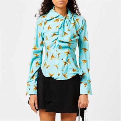 VIVIENNE WESTWOOD Drunken Shirt Women Turquoise  for sale