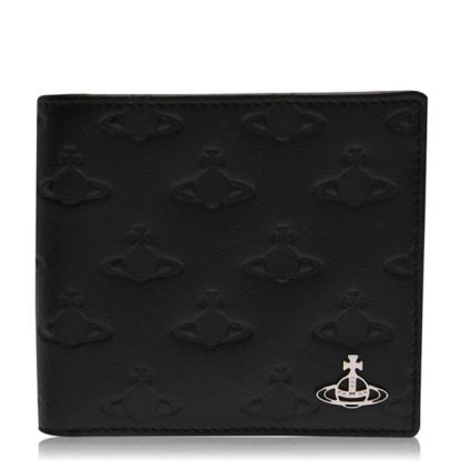 VIVIENNE WESTWOOD Embossed Saturn Orb Wallet Unisex Black N201  for sale