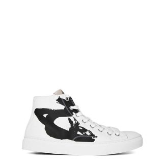 VIVIENNE WESTWOOD Graffiti Orb High Top Men Canvas High White Black for sale