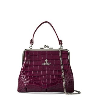 VIVIENNE WESTWOOD Granny Frame Croc Embossed Bag Women Mini Bags Purple for sale