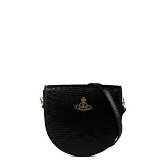 VIVIENNE WESTWOOD Lizard Saddle Bag Women Black  for sale