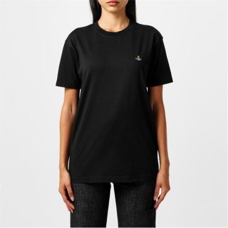 VIVIENNE WESTWOOD Logo Tshirt Women Regular Fit T-Shirts Black for sale