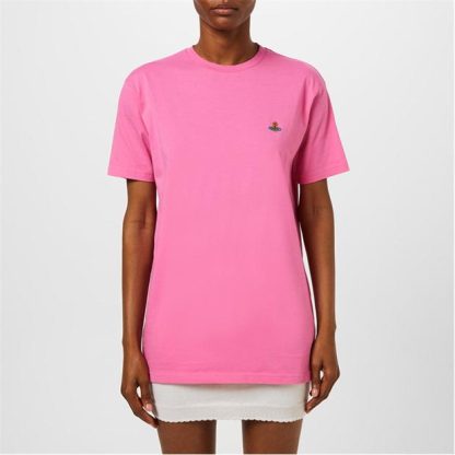 VIVIENNE WESTWOOD Logo Tshirt Women Regular Fit T-Shirts Pink for sale