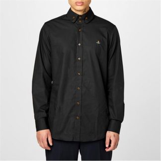 VIVIENNE WESTWOOD Long Sleeved Krall Shirt Men Plain Shirt - Long Sleeve Black for sale