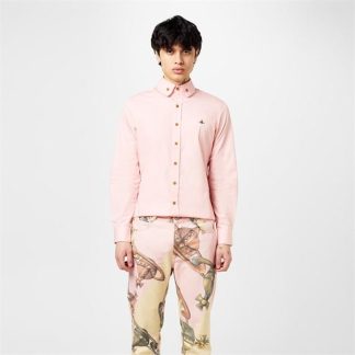 VIVIENNE WESTWOOD Long Sleeved Krall Shirt Men Plain Shirt - Long Sleeve Rose O405 for sale