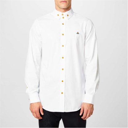 VIVIENNE WESTWOOD Long Sleeved Krall Shirt Men Plain Shirt - Long Sleeve White for sale