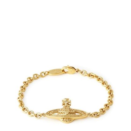 VIVIENNE WESTWOOD Mini Bas Relief Chain Bracelet Unisex Gold/Topaz  for sale