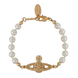 VIVIENNE WESTWOOD Mini Bas Relief Pearl Bracelet Women Bracelets Topaz R122 for sale