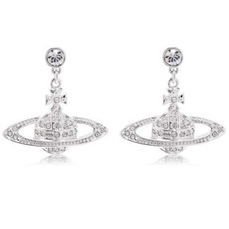 VIVIENNE WESTWOOD Mini Relief Drop Earrings Women Plat/Cryst P116  for sale